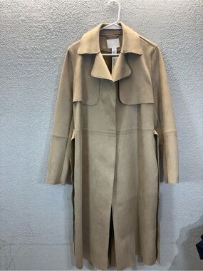 H&M Tan Suede Trench Coat
